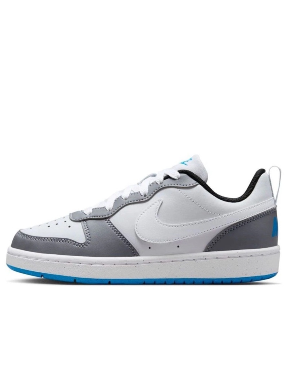 Nike Kids Low-Top Sneakers in White, Gray & Blue